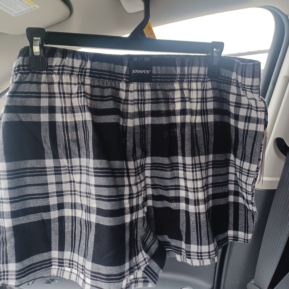 NEW Joyspun Blk Flanel Woven Sleep Shorts Sz L - Picture 3 of 5